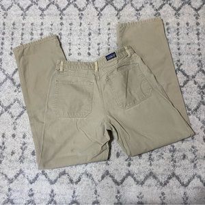 Patagonia tan beige canvas work pants straight leg size 8 women’s